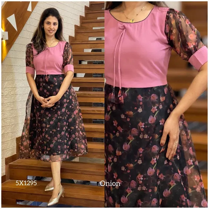 FG Printed Designer Georgette Kurtis Catalog